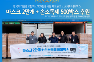 ‘365힐링의원’에서 굿닥터네트웍스를 통해 마스크 2만장, 손소독제 500박스 후원해 주셨습니다.